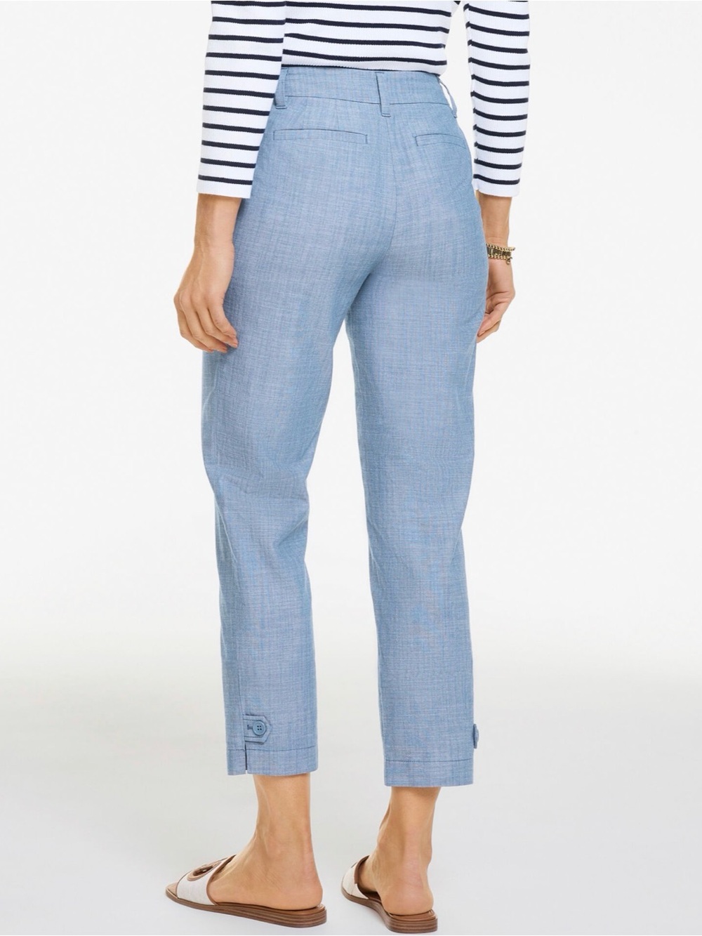 Talbots Perfect Crop Chambray Pants - 10P - Picture 2 of 6